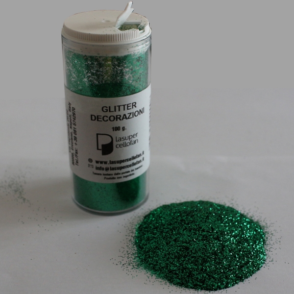Glitter in poliestere Verde - Decorazioni - Cosmetica - Vernici