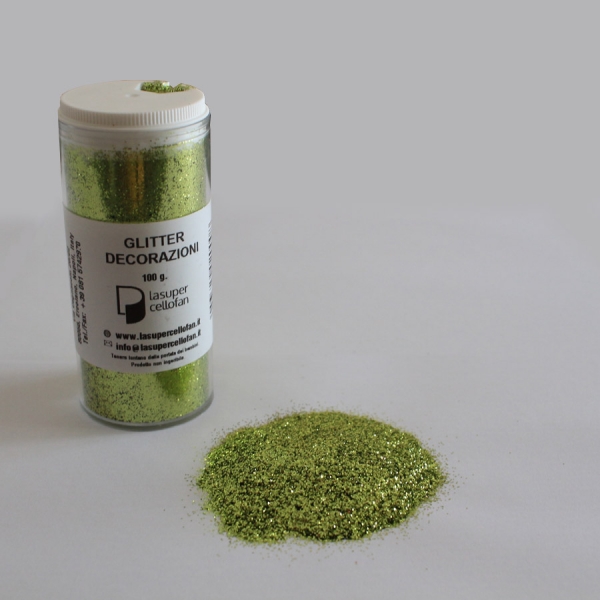 Glitter in poliestere Verde Chiaro - Brillantini - Decorazioni - Cosmetica - Vernici