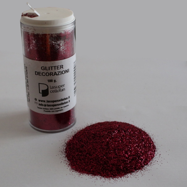 Glitter in poliestere Magenta - Brillantini - Decorazioni - Cosmetica - Vernici