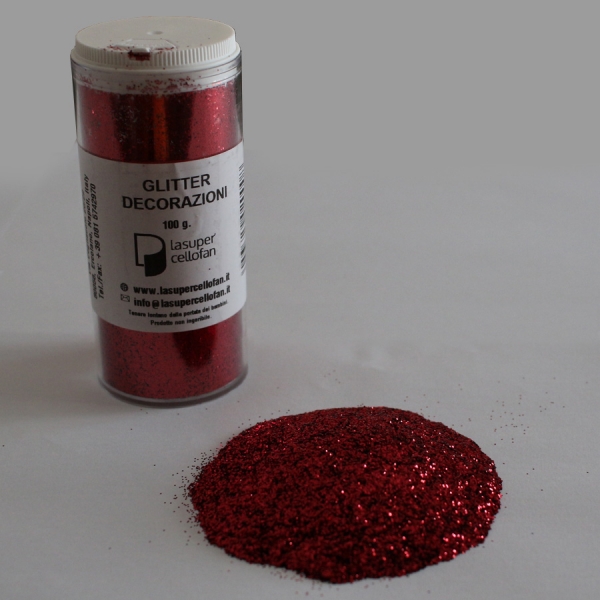Glitter in poliestere Rosso - Brillantini - Decorazioni - Cosmetica - Vernici